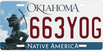 OK license plate 663YOG