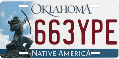 OK license plate 663YPE