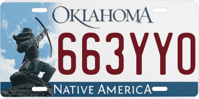 OK license plate 663YYO