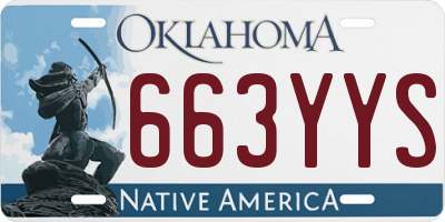 OK license plate 663YYS