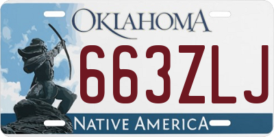 OK license plate 663ZLJ