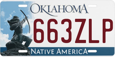 OK license plate 663ZLP
