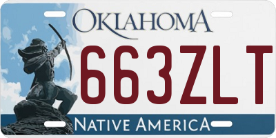 OK license plate 663ZLT