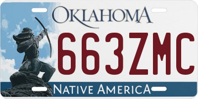 OK license plate 663ZMC