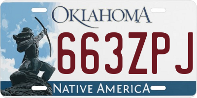 OK license plate 663ZPJ