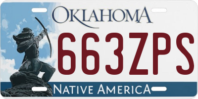 OK license plate 663ZPS