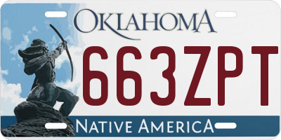 OK license plate 663ZPT