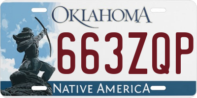 OK license plate 663ZQP