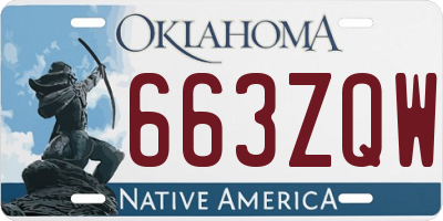 OK license plate 663ZQW
