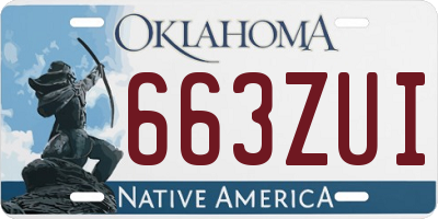 OK license plate 663ZUI