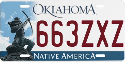 OK license plate 663ZXZ