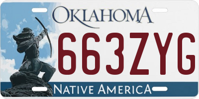 OK license plate 663ZYG
