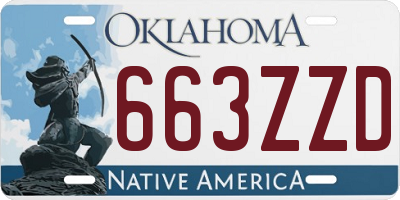 OK license plate 663ZZD