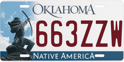 OK license plate 663ZZW