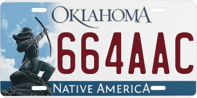 OK license plate 664AAC