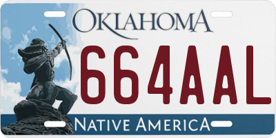 OK license plate 664AAL