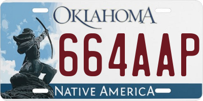 OK license plate 664AAP