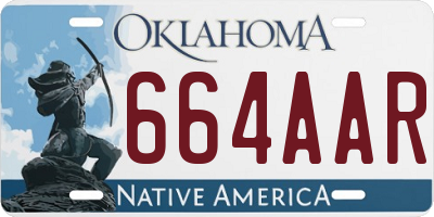 OK license plate 664AAR