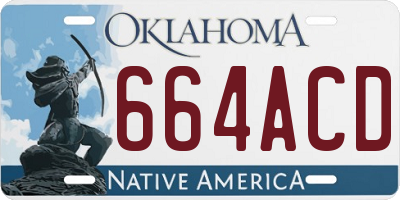 OK license plate 664ACD