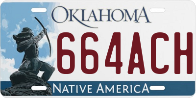 OK license plate 664ACH