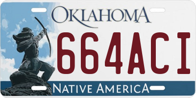 OK license plate 664ACI