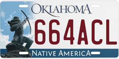 OK license plate 664ACL