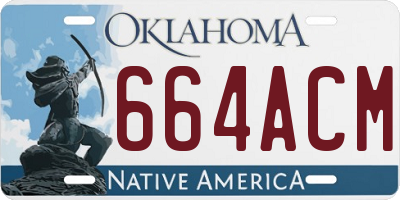 OK license plate 664ACM