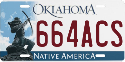 OK license plate 664ACS