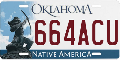 OK license plate 664ACU