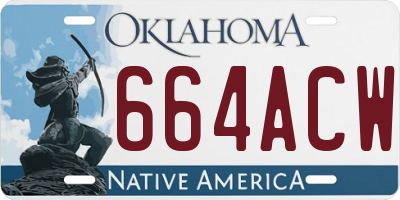 OK license plate 664ACW
