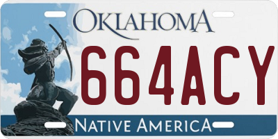 OK license plate 664ACY