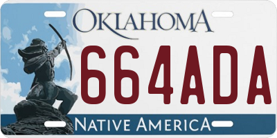 OK license plate 664ADA