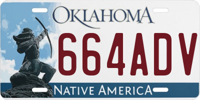 OK license plate 664ADV