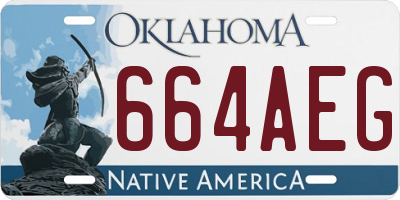 OK license plate 664AEG