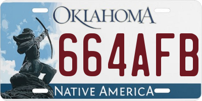 OK license plate 664AFB