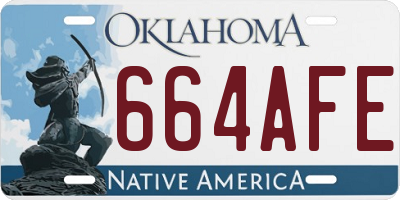 OK license plate 664AFE