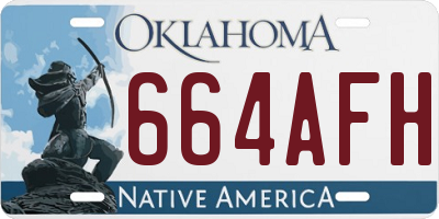 OK license plate 664AFH