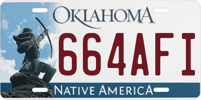 OK license plate 664AFI