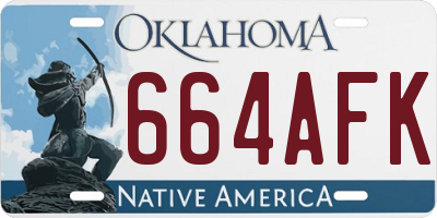 OK license plate 664AFK