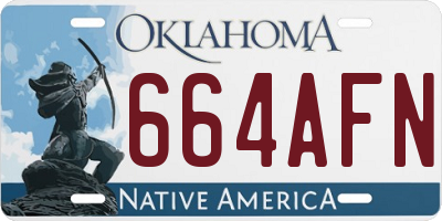 OK license plate 664AFN
