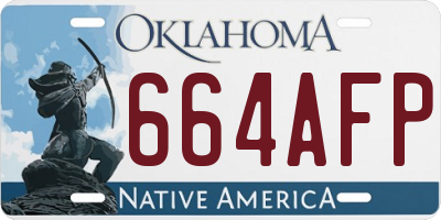 OK license plate 664AFP