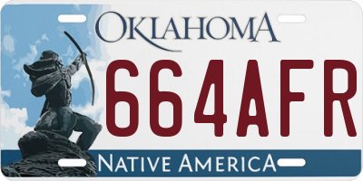 OK license plate 664AFR