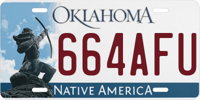 OK license plate 664AFU