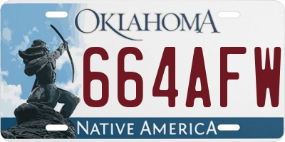 OK license plate 664AFW