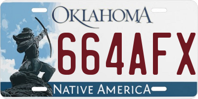 OK license plate 664AFX