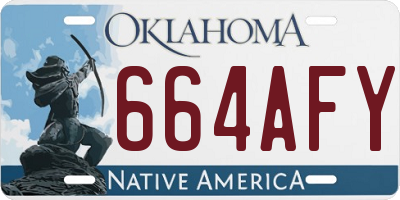 OK license plate 664AFY