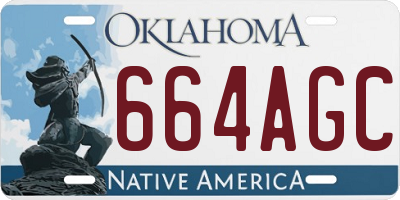 OK license plate 664AGC