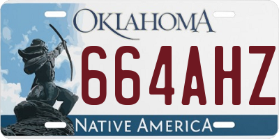 OK license plate 664AHZ