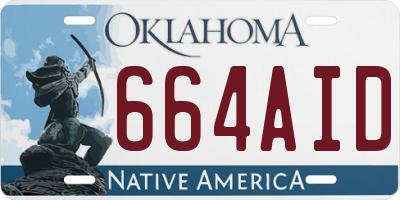 OK license plate 664AID