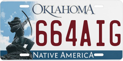 OK license plate 664AIG
